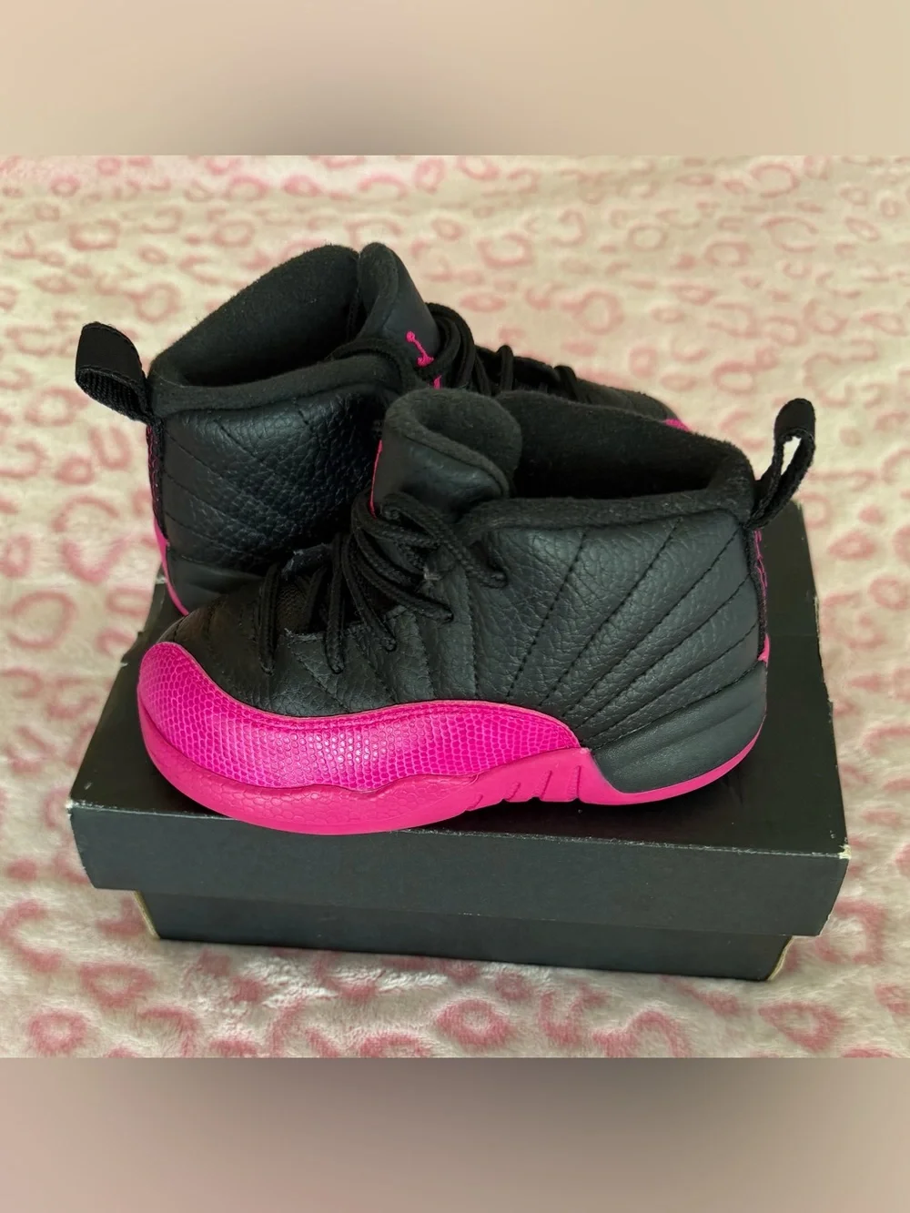 Jordan 12 Retro In Deadly Pink Shoes  Size: 8 (Toddler)